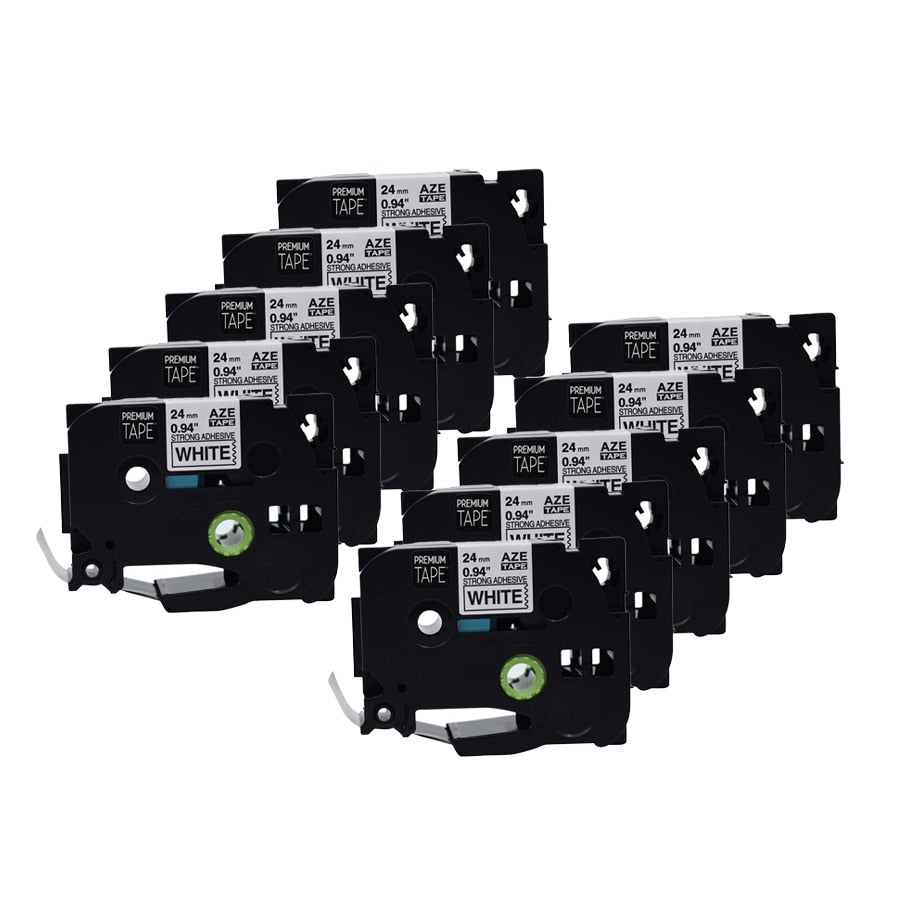 BrotherTZE-S251 Extra Strength Adhésif Noir/Blanc 24mm (10)