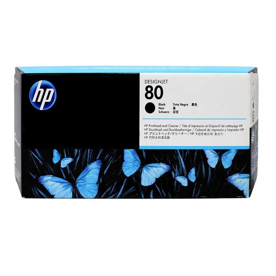 HP No.80 OEM Black Printhead and Printhead Cleaner