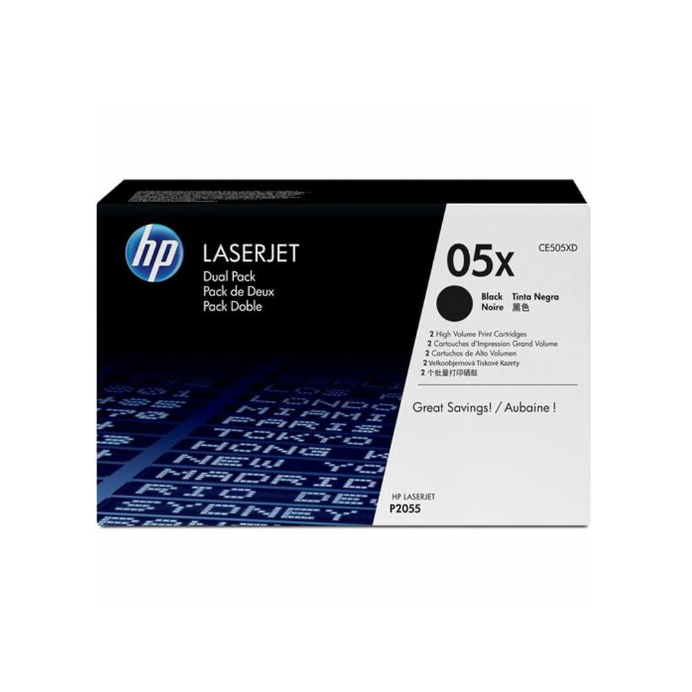 HP CE505XD (05X) 2 Pack Black Original Toner Cartridge