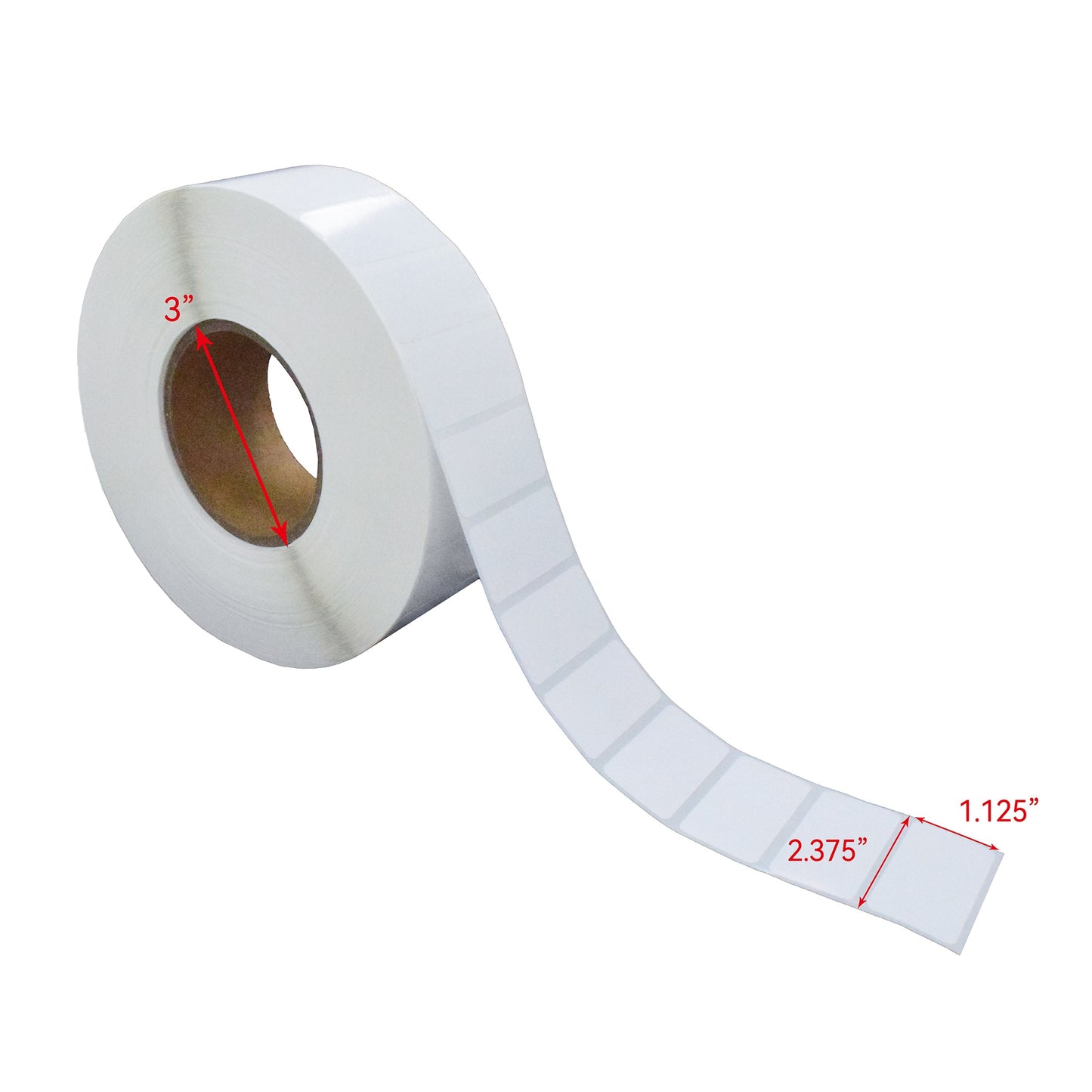 2.375"X1.125" Core 3'' Blanc Direct Thermique Étiquettes Pharmagloss RP31 Blanc Glassine 5000 Étiquettes 6/cs
