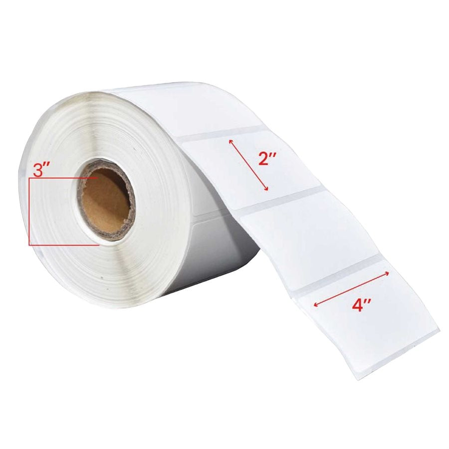 4x2'' Direct Thermique Étiquettes 3''Core 2750/Rouleaux - 4/cs
