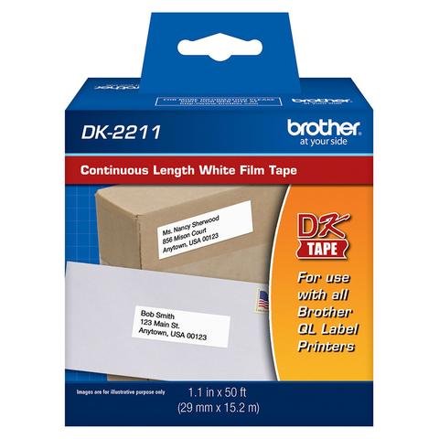 DK2211 - Ruban continu support film adhésif originale Brother - Noire/blanc - 29mm X 15.2m - Kartouche Plus