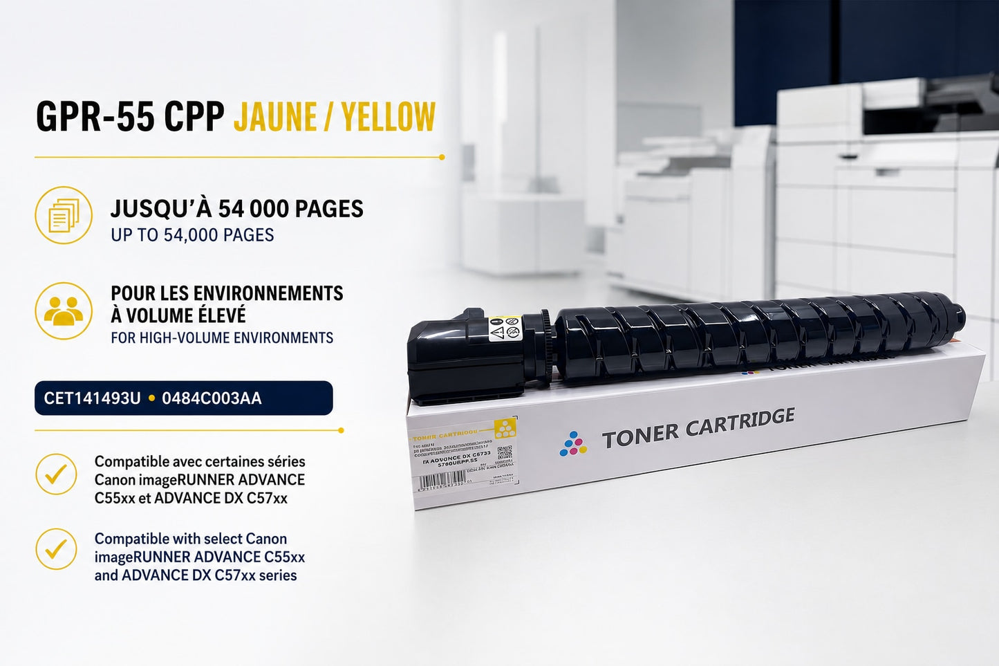 Canon GPR-55 (0484C003AA) CPP YellowToner Cartridge
