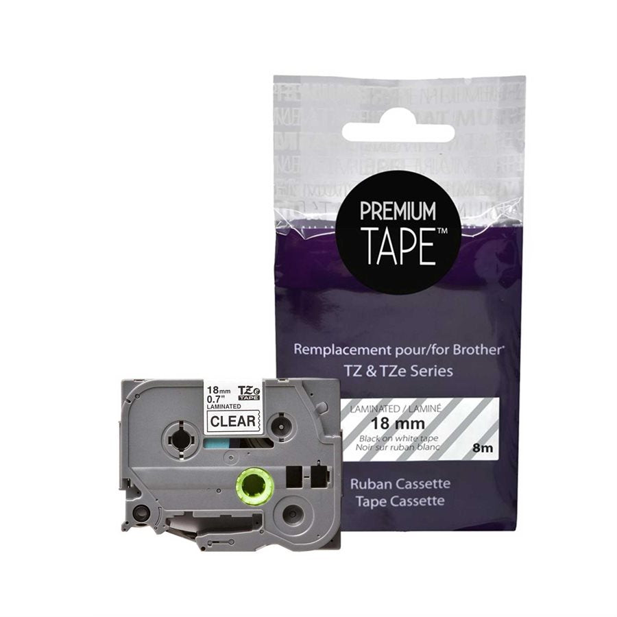 Brother TZ-141  Noir/Transparent 18mm Alternative