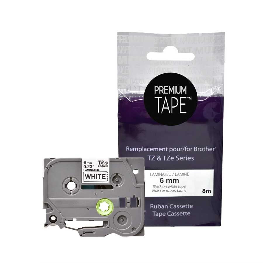 Brother TZ-211  Noir/Blanc 6mm Alternative