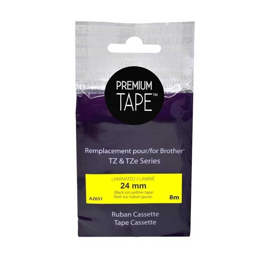 Brother TZ651 - Noir/Jaune 24mm Alternative