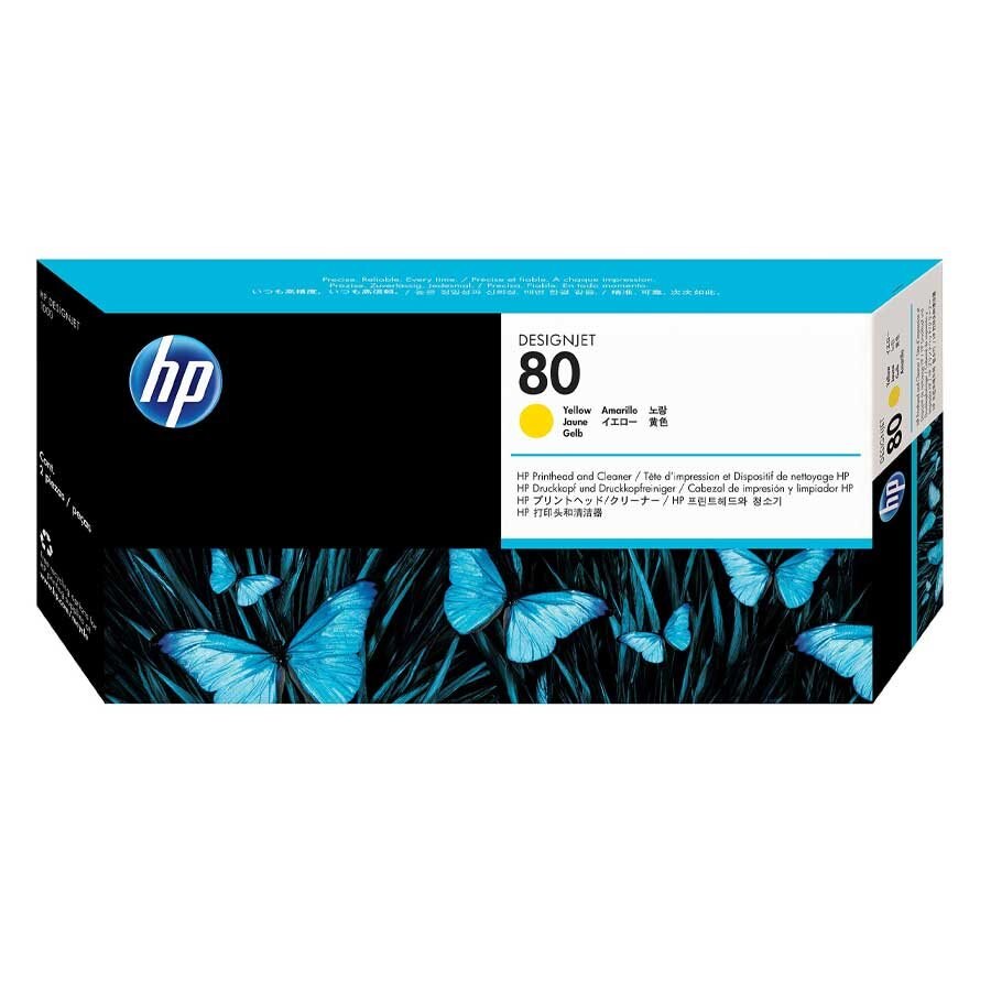 HP No.80 OEM Yellow Printhead and Printhead Cleaner