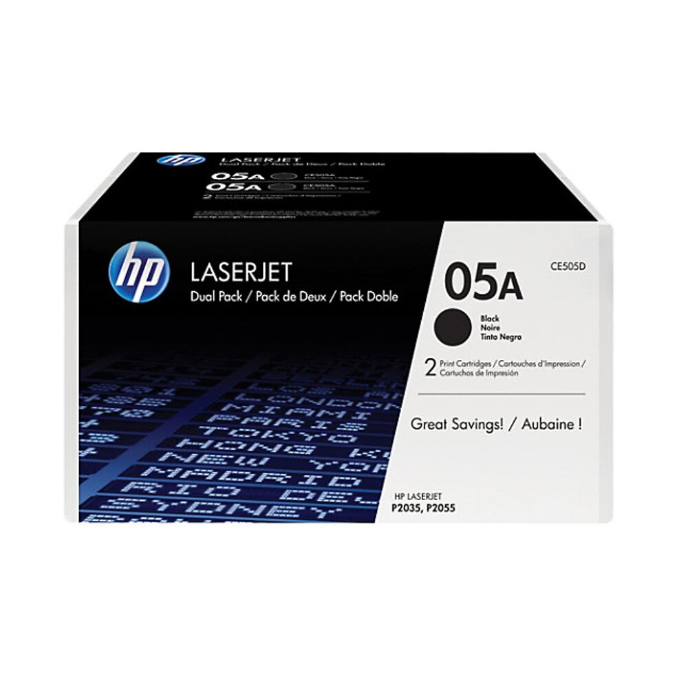 HP 05A (CE505D) Original Toner Cartridge - Dual Pack