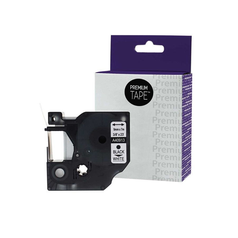 Dymo 40913/41913 Ruban D1 Noir/Blanc 9mm