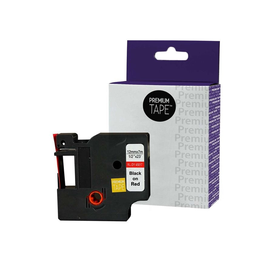 Dymo A45017  Alternative Ruban Noir/Rouge 12mm