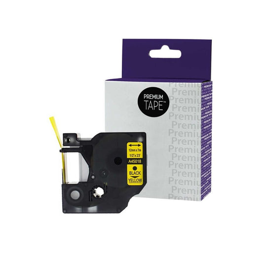 Dymo A45018 Alternative Ruban Noir/Jaune 9mm