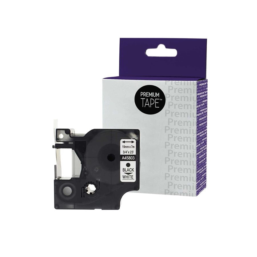 Dymo A45803 Alternative Ruban Noir/Blanc 19mm