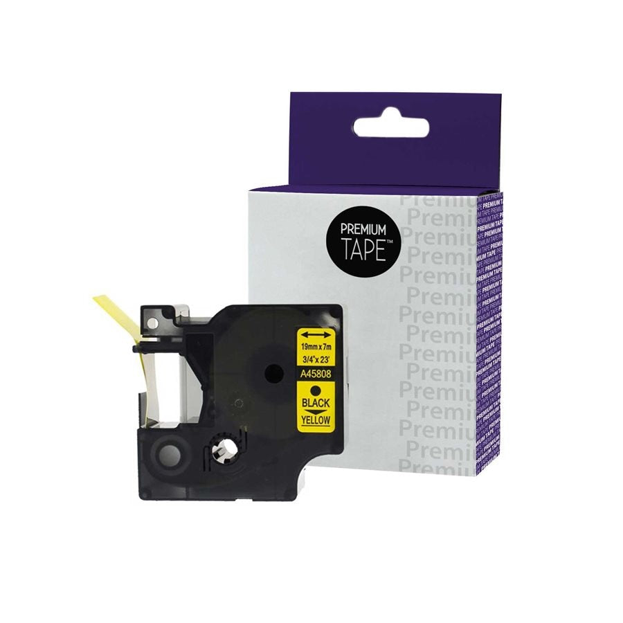 Dymo A45808 Alternative Ruban Noir/Jaune 19mm