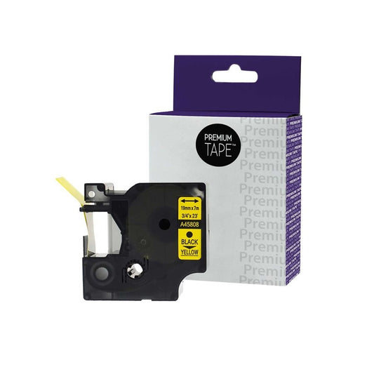 Dymo A45808 Alternative Ruban Noir/Jaune 19mm