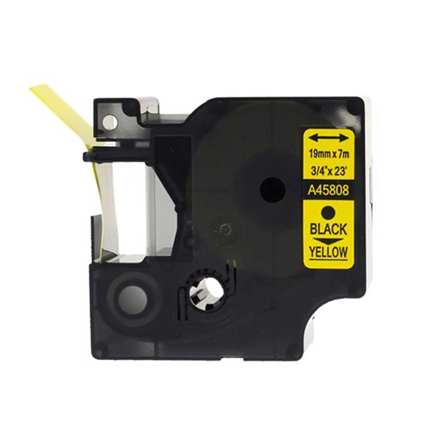 Dymo A45808 Alternative Ruban Noir/Jaune 19mm