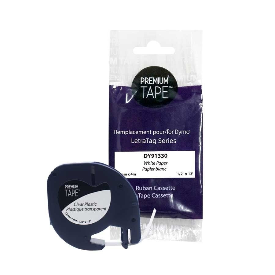 Dymo 91330 Papier Étiquette Alternative Noir/Blanc 12mm