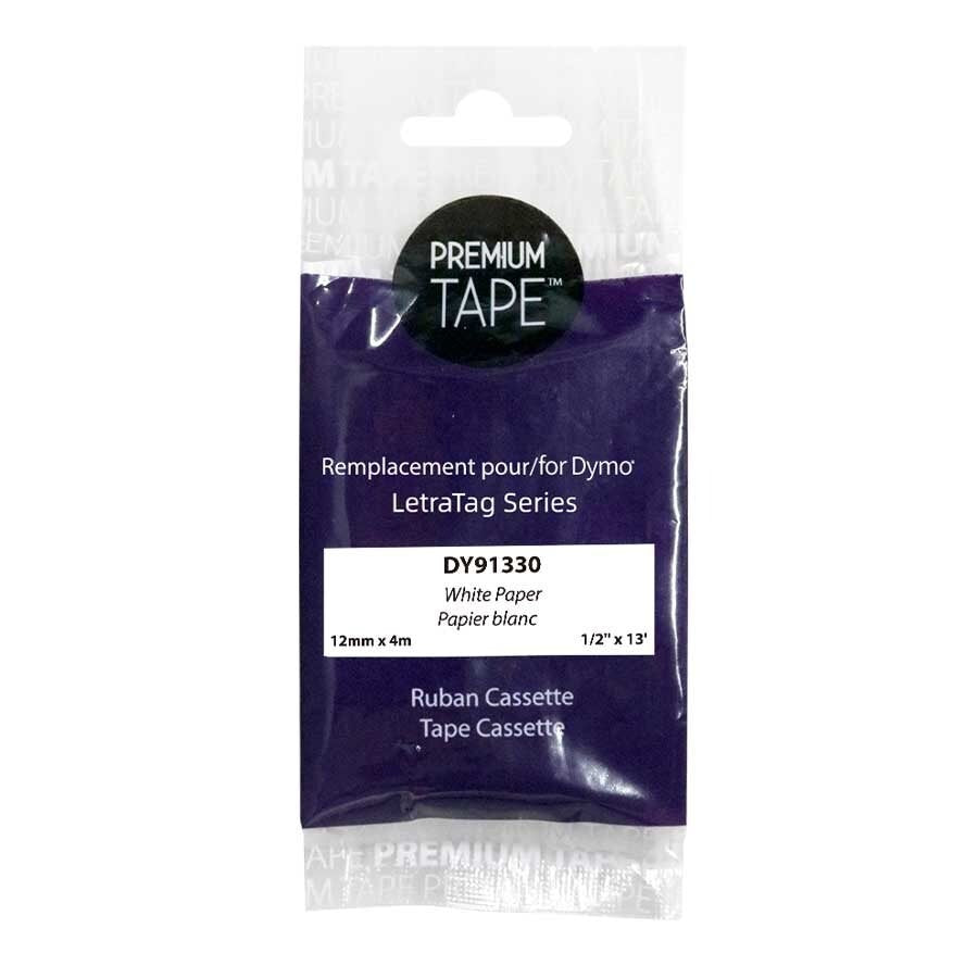 Dymo 91330 Papier Étiquette Alternative Noir/Blanc 12mm