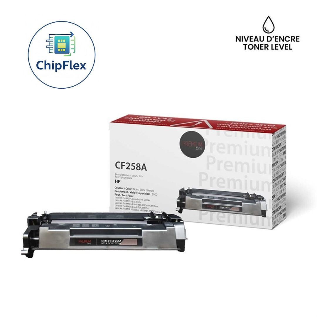 HP CF258A Alternative Premium Tone ChipFlex YRTS  (with toner level) 3K