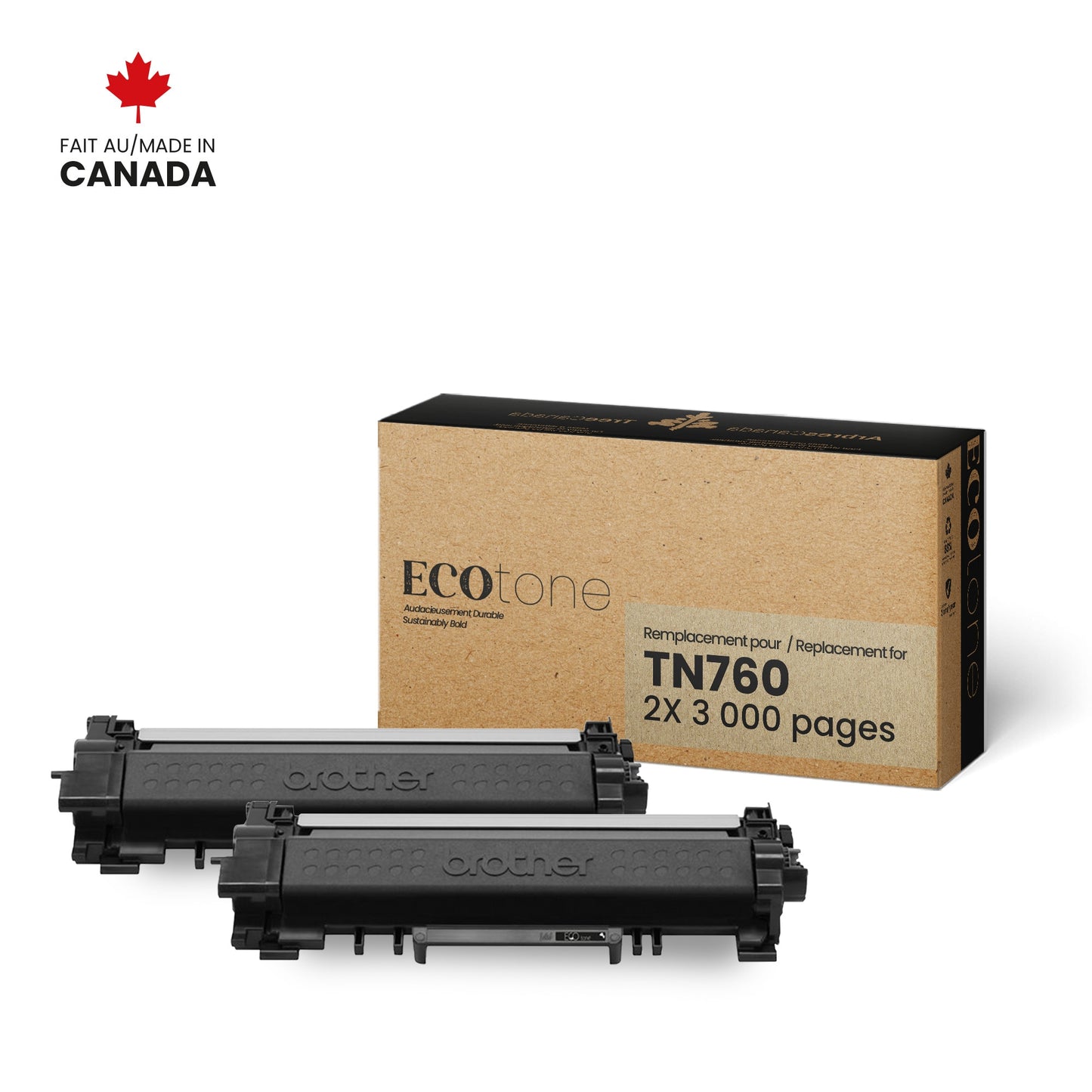 Brother TN760 Reman Ecotone 3K - Dual Pack