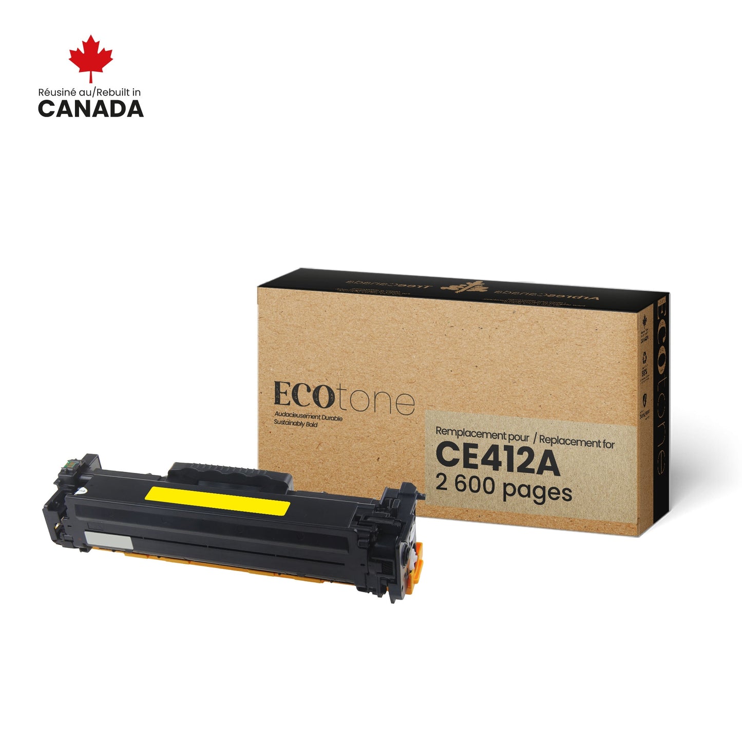 HP CE412A Reman Ecotone Yellow 2.6K