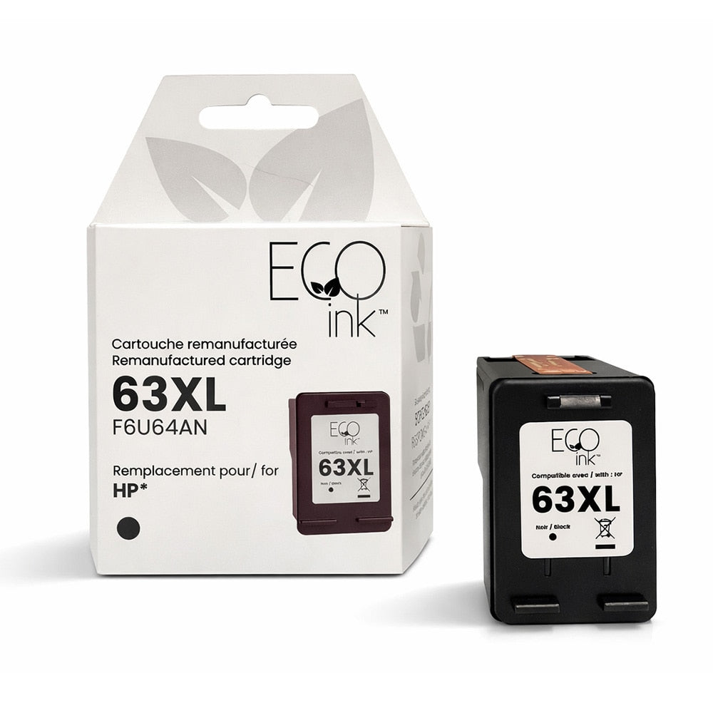 HP no.63XL F6U64AN Reman Black EcoInk