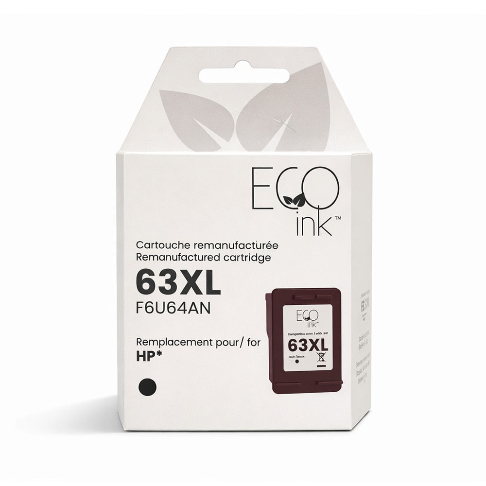 HP no.63XL F6U64AN Reman Black EcoInk