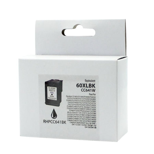 HP No. 60XL CC641 Reman Noir Neutral Boîte TBD