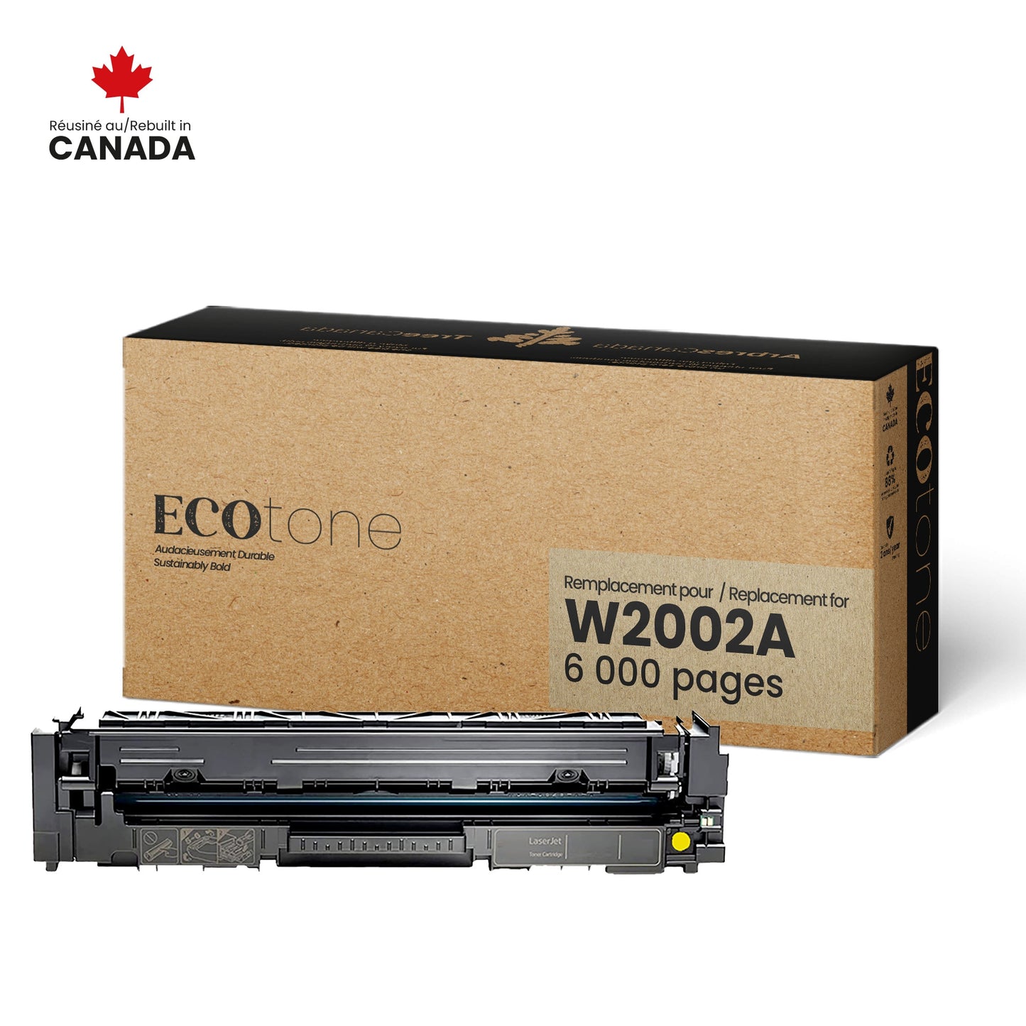 HP W2002A Reman Ecotone Yellow 6K (with toner level)