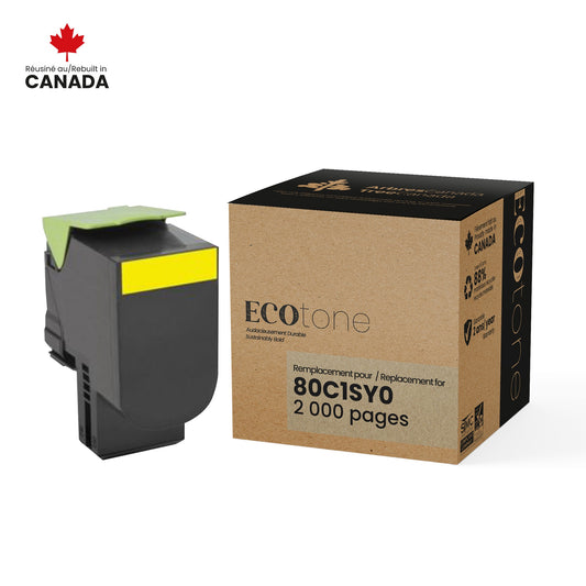 Lexmark 80C1SY0 Reman Ecotone Jaune 2K