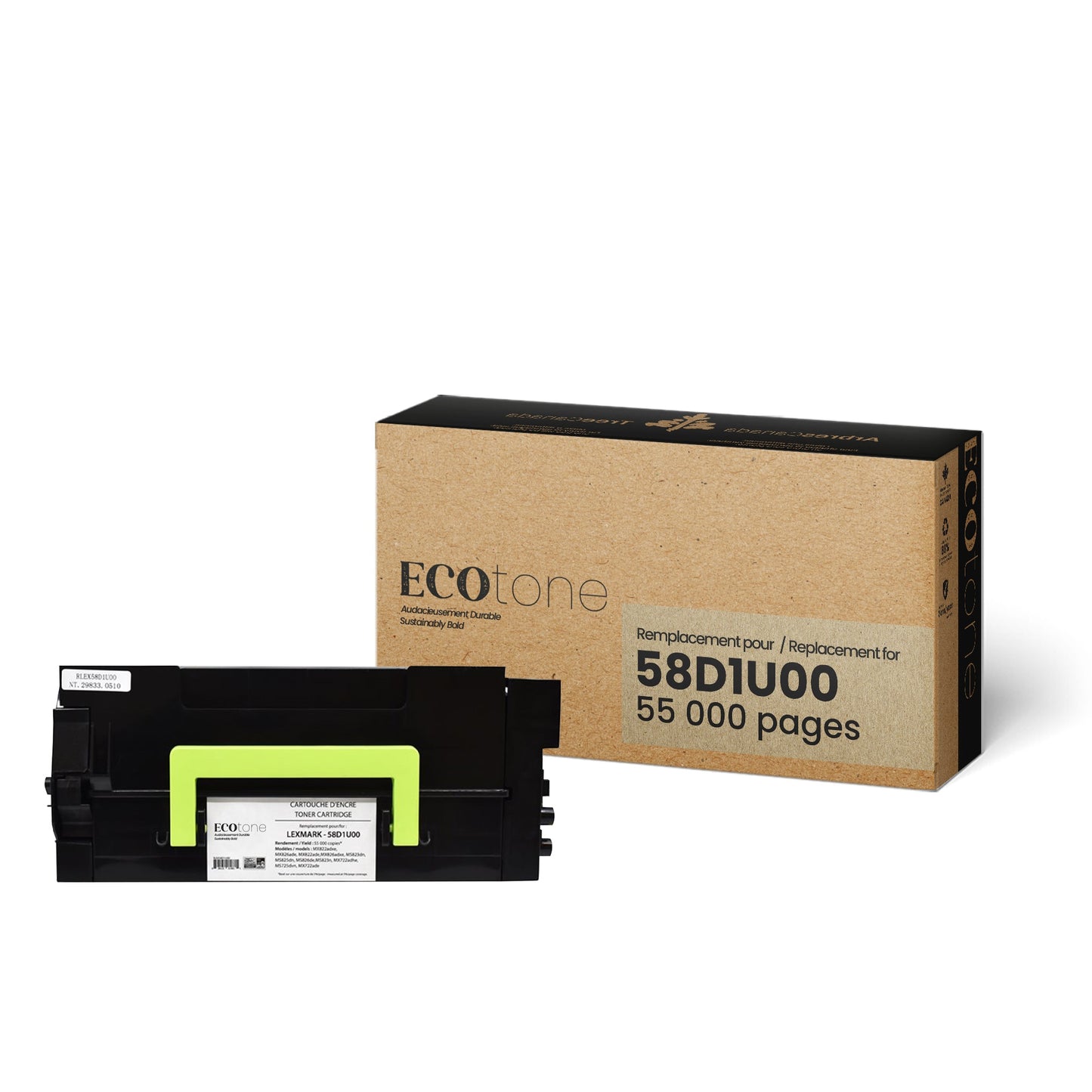 Lexmark 58D1U00 S-CHIP Reman Ecotone 55K