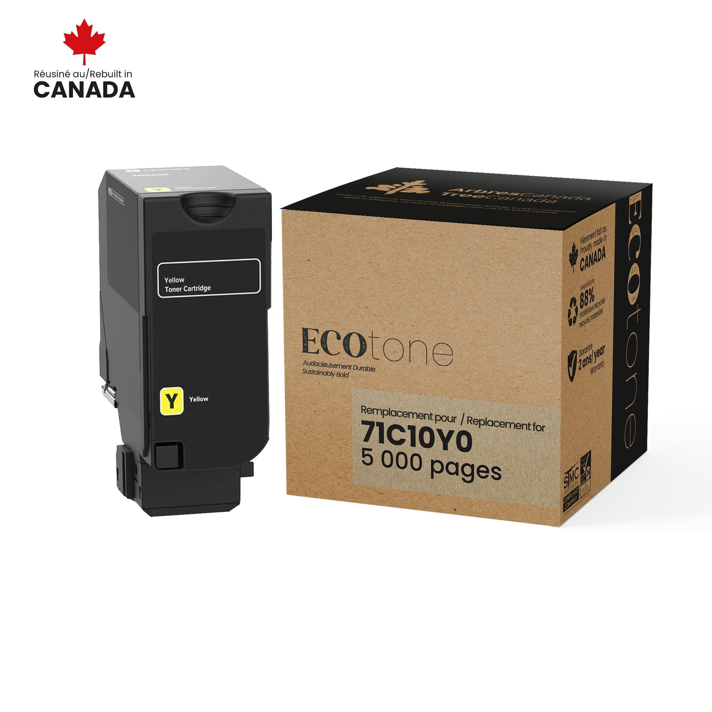 Lexmark 71C10Y0 Reman Ecotone Yellow 5K