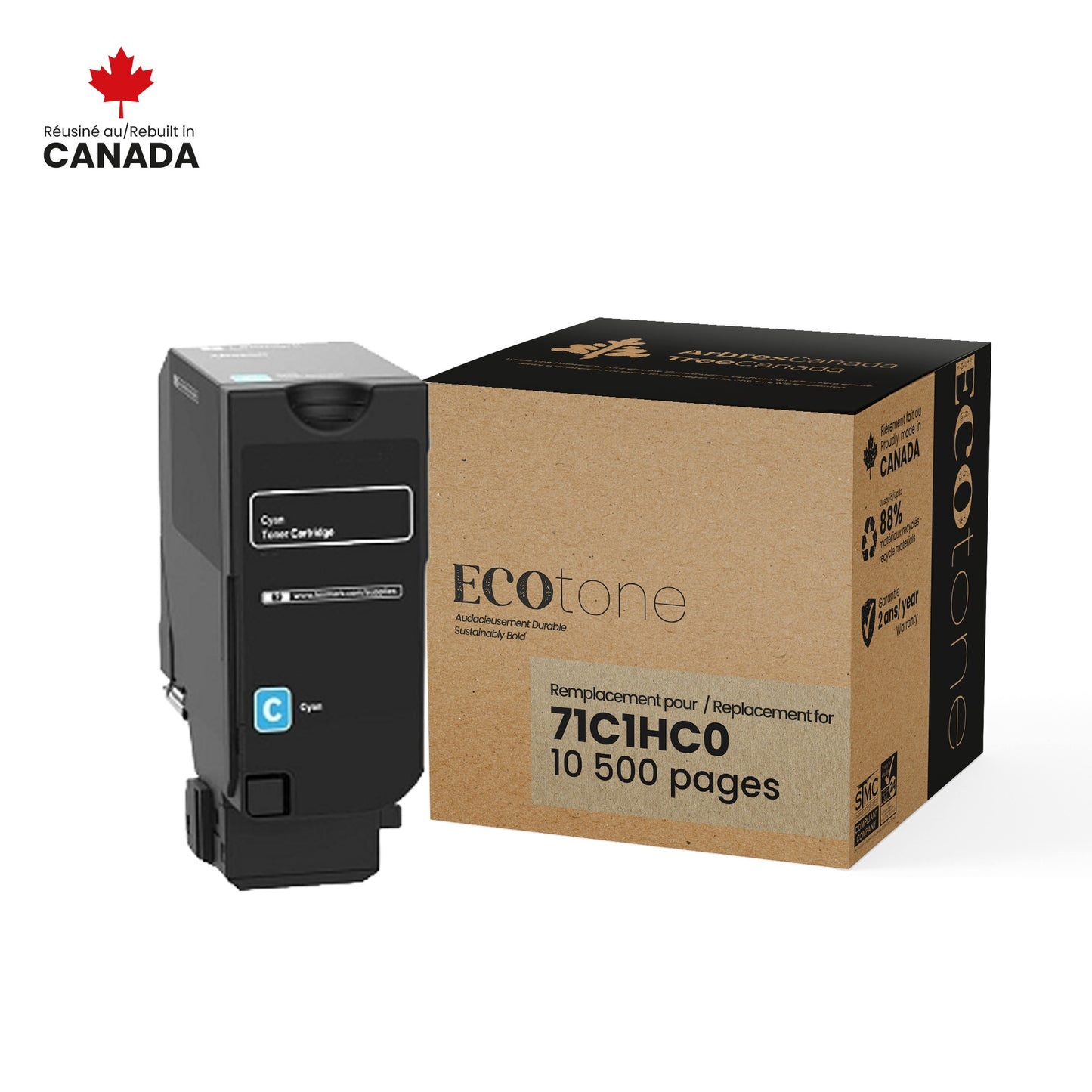 Lexmark 71C1HC0 Reman Ecotone Cyan 10.5K