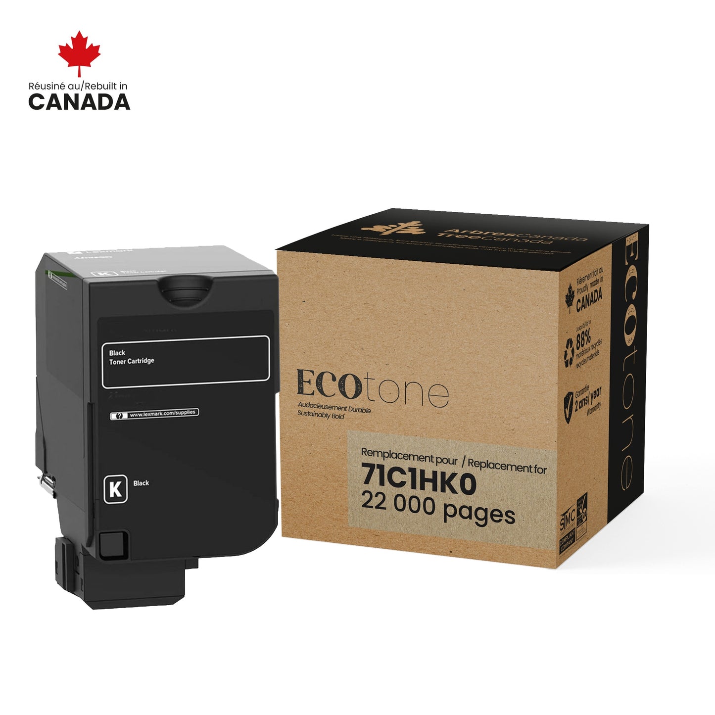 Lexmark 71C1HK0 Reman Ecotone Black 22K