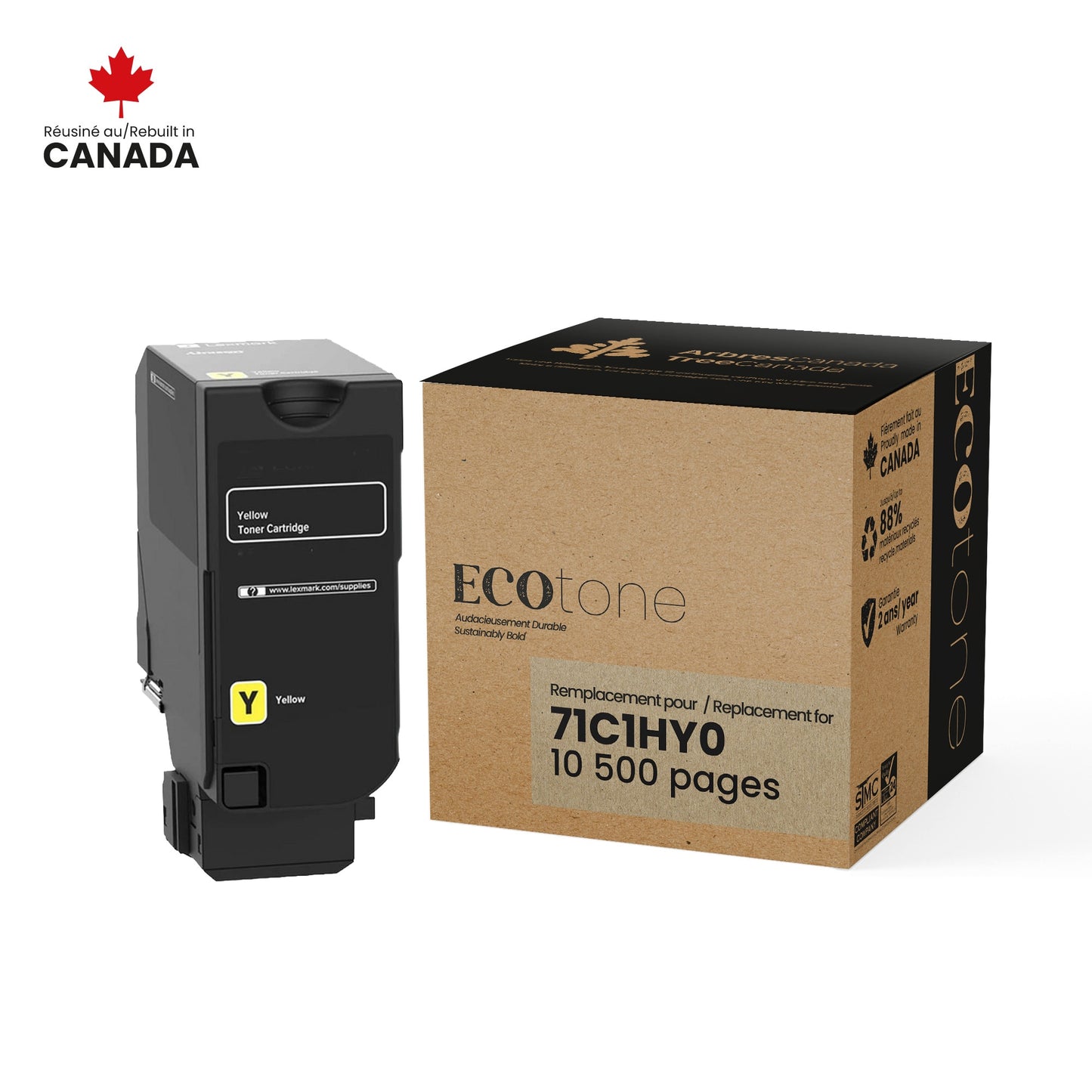 Lexmark 71C1HY0 Reman Ecotone Yellow 10.5K