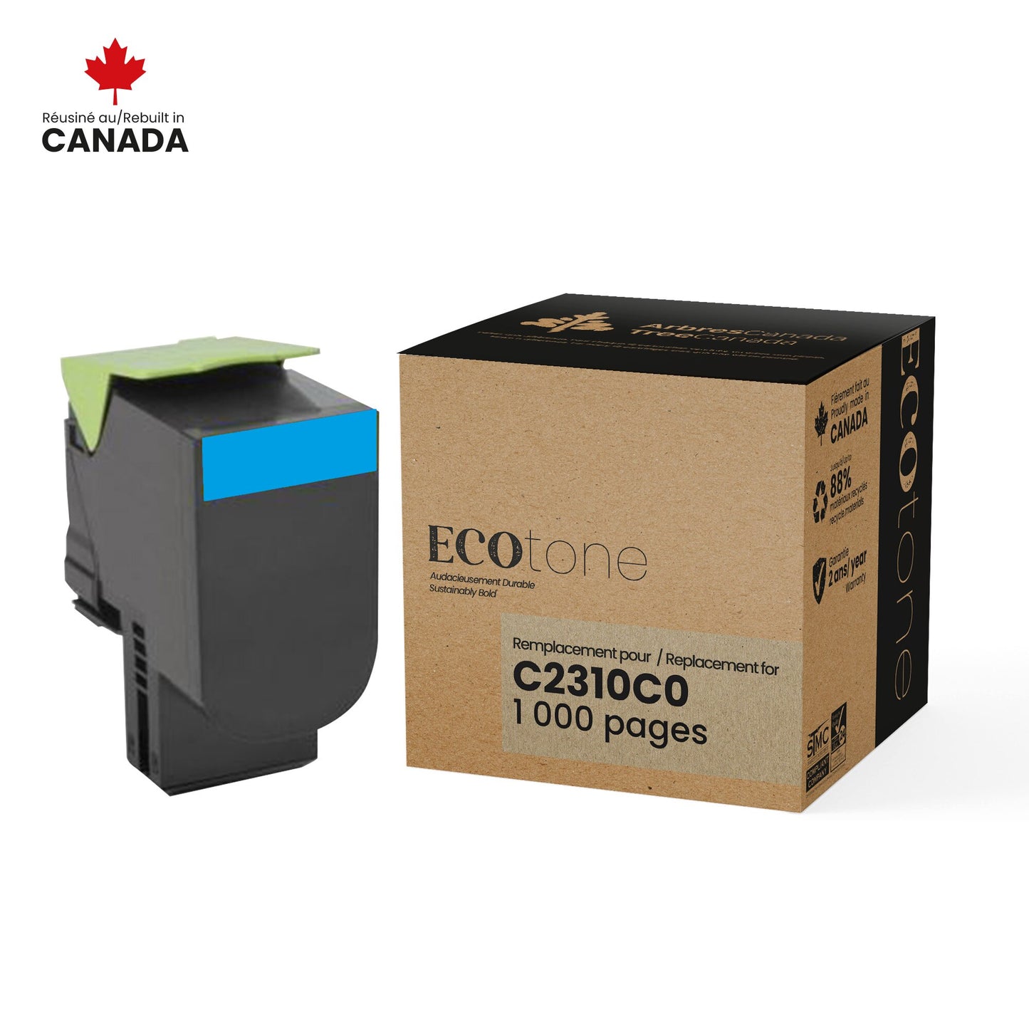 Lexmark C2310C0 Reman Ecotone Cyan 1K