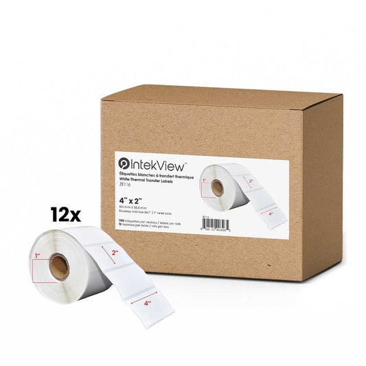 4x2'' Thermique Transfert Étiquettes 1''Core 700/Rouleaux - 12/cs