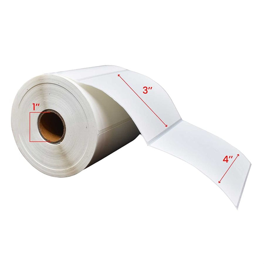 4x3'' Thermique Transfert Étiquettes 1''Core 500/Rouleaux - 12/cs