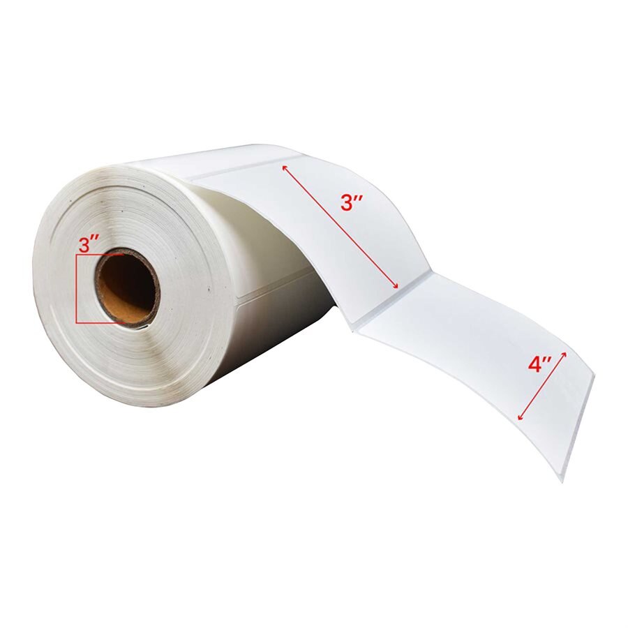 4x3'' Thermique Transfert Étiquettes 3''Core 1800/Rouleaux - 4/cs