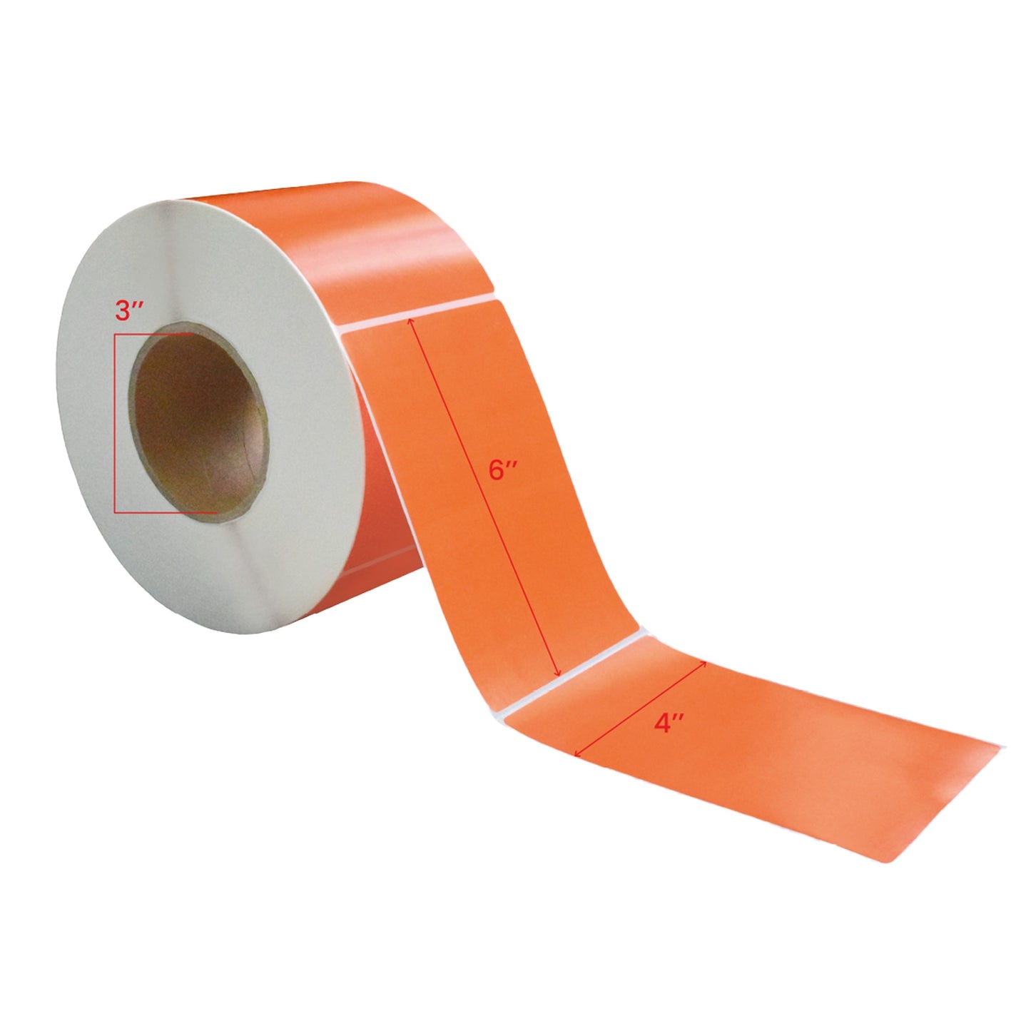 4''x6'' Thermique Transfert Orange Étiquettes 3'' Core 1000/Rouleau 4/cs