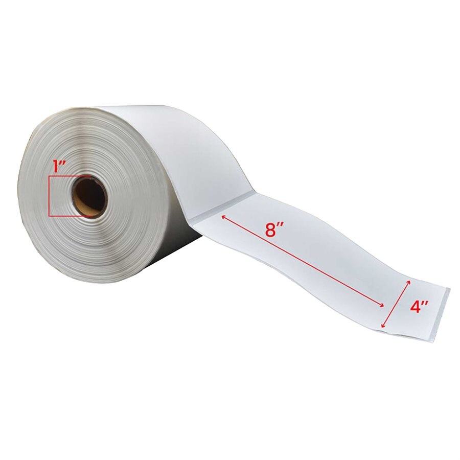 4x8'' Thermique Transfert Étiquettes 1''Core 200/Rouleaux - 12/cs