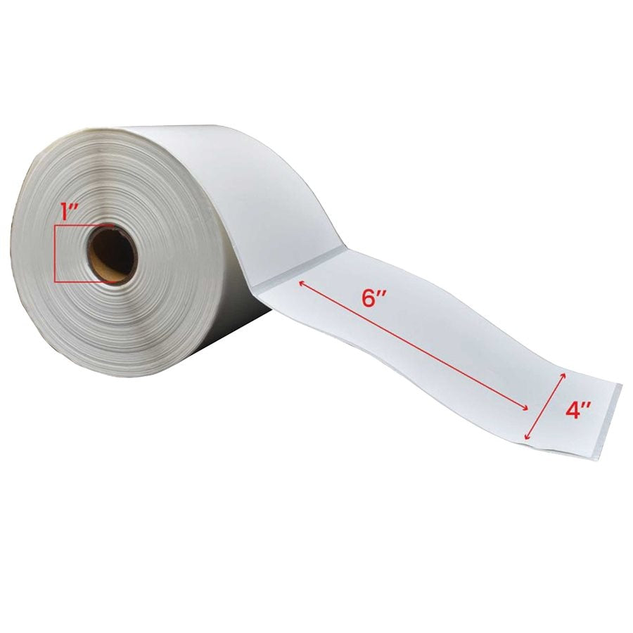 4x6'' Direct Thermique Étiquettes 1''Core 250/Rouleaux - 12/cs