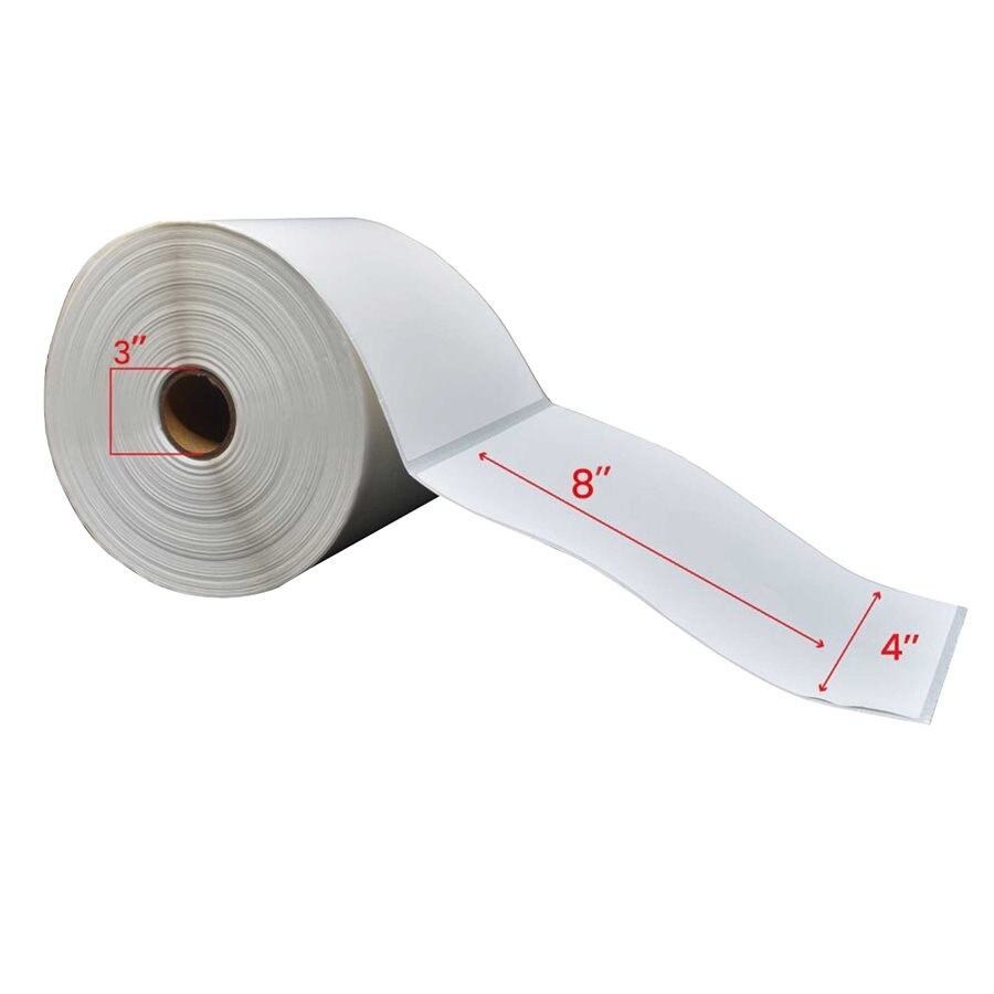 4x8'' Direct Thermique Étiquettes 3''Core 750/Rouleaux - 4/cs