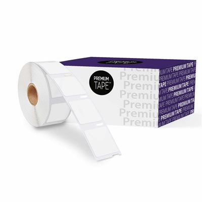 Étiquettes carrées blanches compatible - DY30332 -  1'' x 1'' (1 x 750) - Kartouche Plus