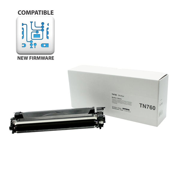 CTN760 - Cartouche laser compatible pour Brother TN760 - Noire - 3 000 pages à 5% de couverture de page - Kartouche Plus