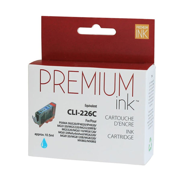 CCLI226C - Cartouche à jet d'encre compatible Canon CLI226 - Cyan - 510 pages à 5% de couverture de page - Kartouche Plus