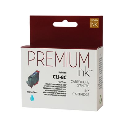 CCLI8C - Cartouche à jet d'encre compatible Canon CLI8C - Cyan - 280 pages à 5% de page - Kartouche Plus
