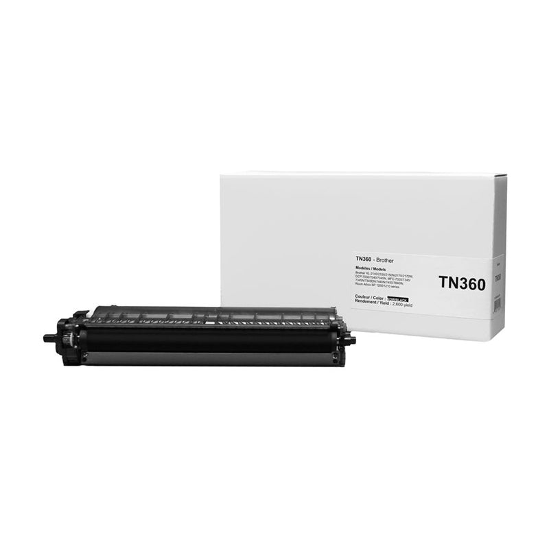 CTN360 - Cartouche à Laser compatible pour Brother - Noire - 2 600 pages à 5% de couverture