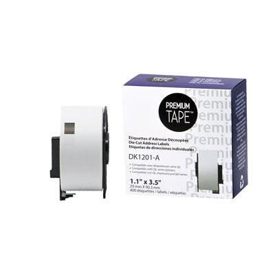 CDK1201- Ruban d'étiquette compatible  - 29 mm x 90.3 mm - 400 étiquettes - Kartouche Plus