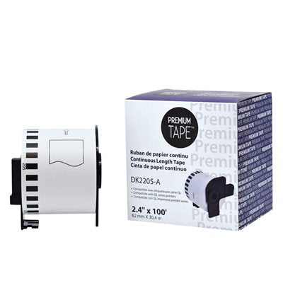 CDK2205 - RUBAN Compatible pour brother DK2205 - 62 mm x 30,4 m - Kartouche Plus
