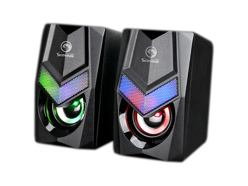 SPK-MARVO-SG118 - Marvo SG118 2.0 pcs usb powered 3.5mm plug led rainbow backlight gaming speaker - Kartouche Plus